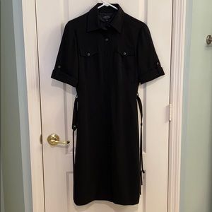 Tahari black pinstripe dress. Size 6.